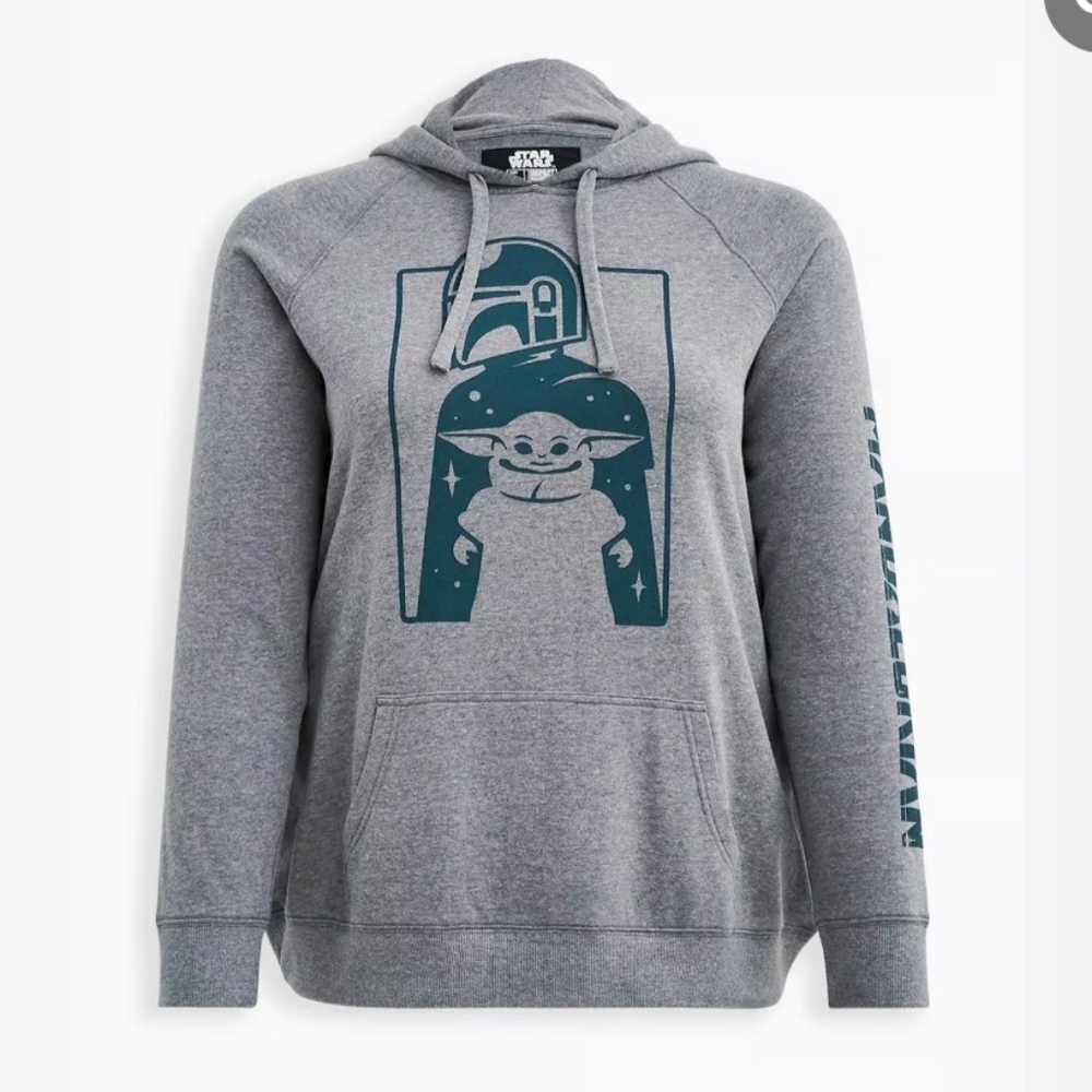 Torrid Gray Hoodie with Mandalorian and Child Graphic